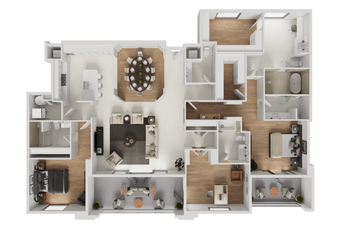 Floor plan for 3 beds, 4.5 baths, 2481 sqft
